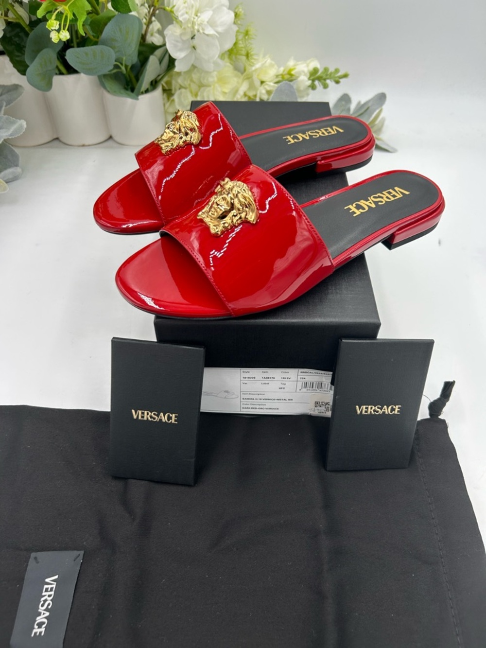 Women's Versace Medusa patent leather slide sandals size 36 made in Italy - Picture 4 of 10